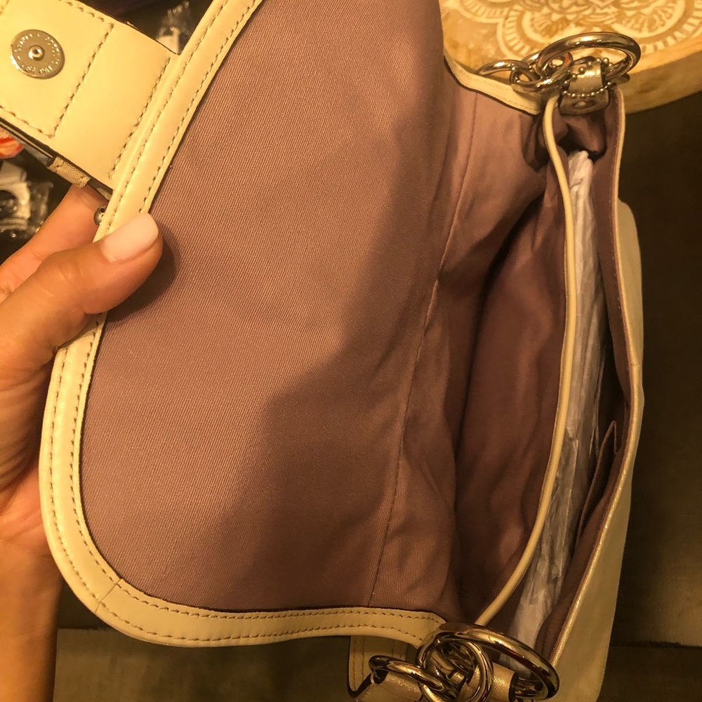 Gold Soho Leather Flap Coach Handbag - Picture 3 of 5
